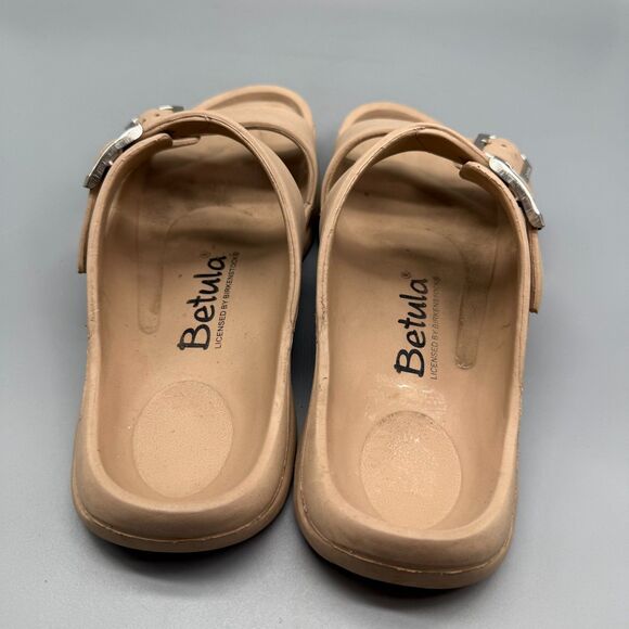 Betula by Birkenstock Women's 9 Tan Beige Rubber Sandals Buckle Slip-On Open Toe - Picture 5 of 11
